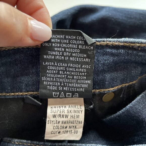 Hudson Skinny Ankle Jeans Krista Womens Size 30 Dark Wash Raw Hem Bloke Designer - Picture 9 of 12